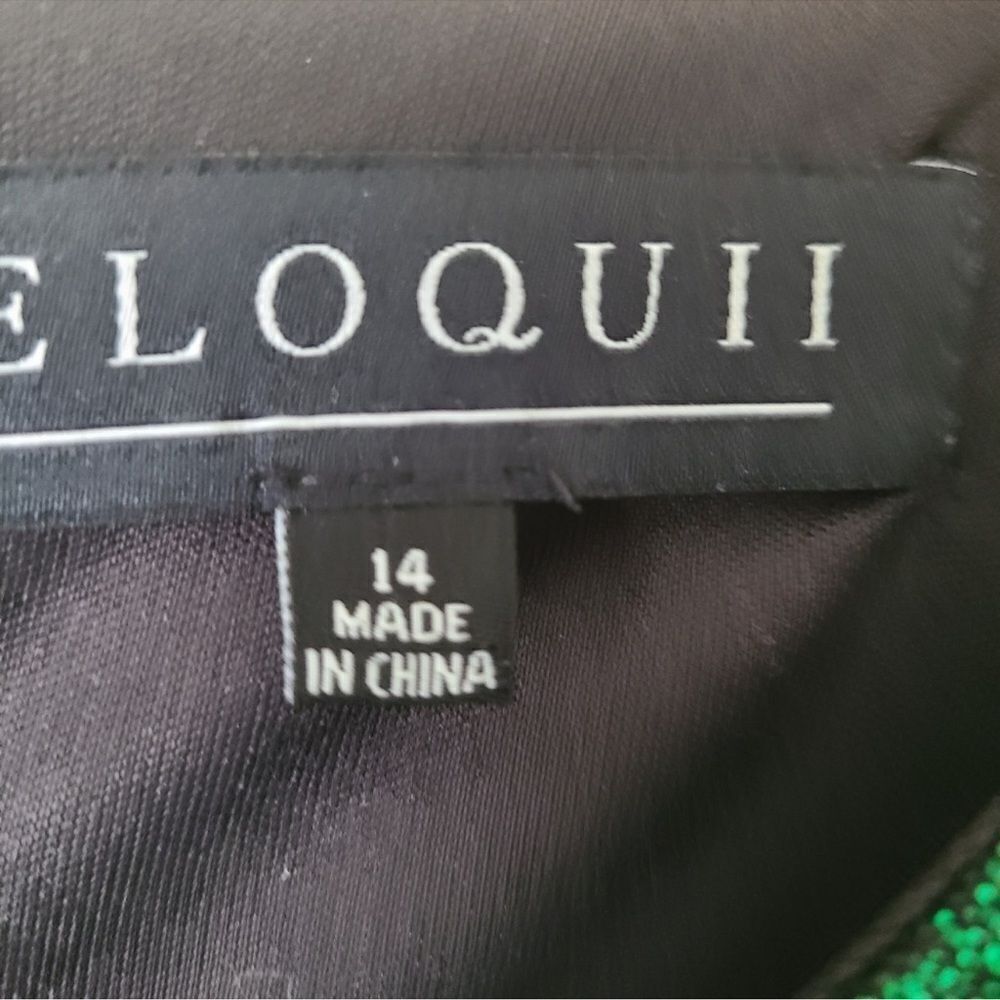 NWT‎ ELOQUII GREEN SPARKLE MAXI DRESS C27 - Picture 9 of 11